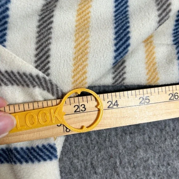 ONeill Womens Striped Fleece Shacket Cream Blue XL Button Front Jacket Surf - Picture 5 of 6